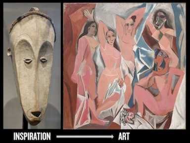 La inspiración de Picasso en su obra “Les Demoiselles d'Avignon” estuvo basada en el arte africano, específicamente el arte de Benin y Yoruba con sus máscaras