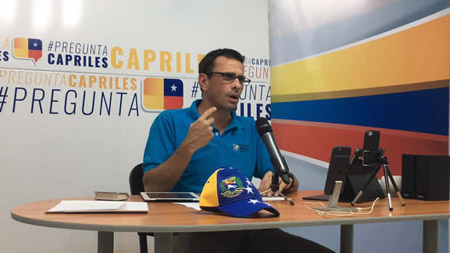 Capriles dice que tres voceros chavistas están en campaña: “Amenazas sobre Diosdado indican que Gobierno admite que habrá revocatorio” 
